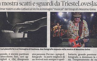 Studio Goina, grafica, fotografia, formazione | Articolo de IL PICCOLO per la mostra fotografica "Gli sguardi sul Jazz", di Massimo Goina