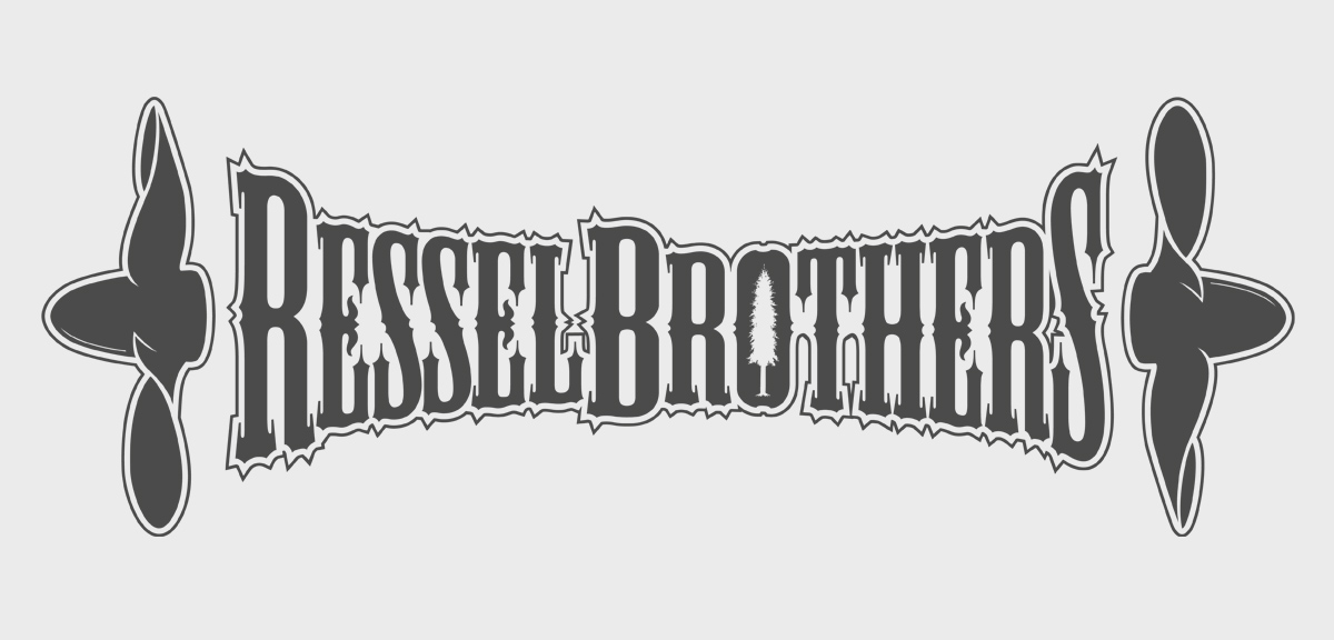 Logo RESSEL BROTHERS, band di Frank Get. Grafica di Massimo Goina. STUDIOGOINA.COM