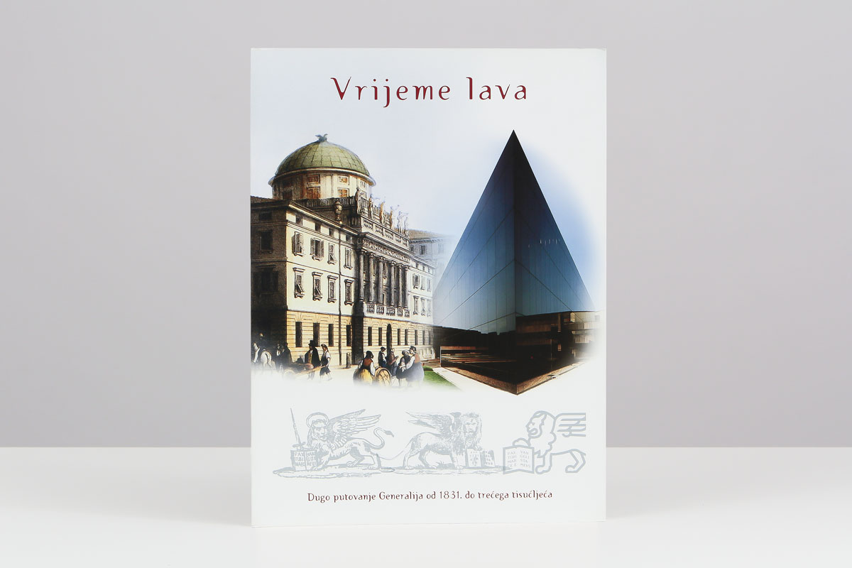 Studio Goina, grafica, fotografia e formazione, Trieste. Ideazione e realizzazione grafica del volume "Vrijeme lava" (versione in lingua croata de "Il tempo del Leone. Il lungo viaggio delle Generali dal 1831 al terzo millennio"), realizzato per il Gruppo Generali, edizione croata del 2004.