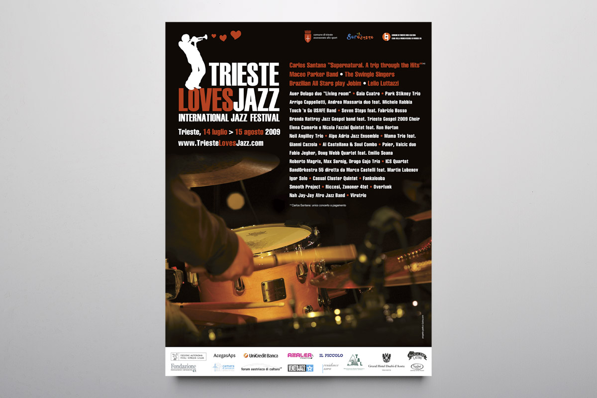 Studio Goina, grafica, fotografia, formazione, Trieste. TriesteLovesJazz 2009. Grafica e foto di Massimo Goina