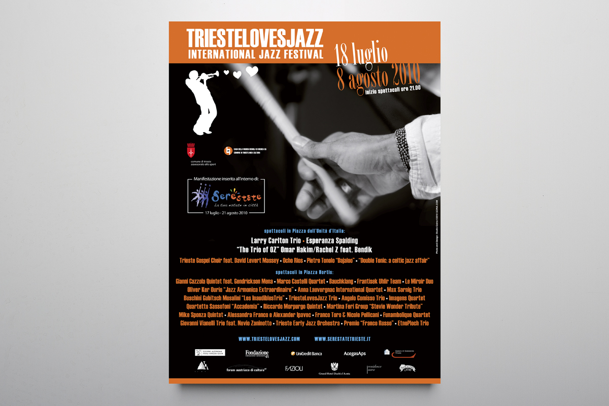 Studio Goina, grafica, fotografia, formazione, Trieste. TriesteLovesJazz 2010. Grafica e foto di Massimo Goina