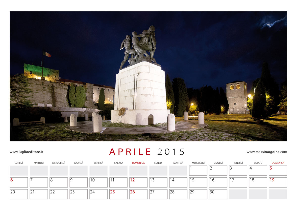 Calendario "Trieste. Orizzonti Emotivi". Foto di Massimo Goina, Edizioni Luglio, 2015