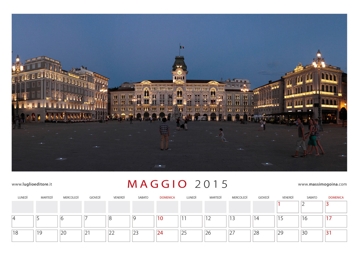 Calendario "Trieste. Orizzonti Emotivi". Foto di Massimo Goina, Edizioni Luglio, 2015