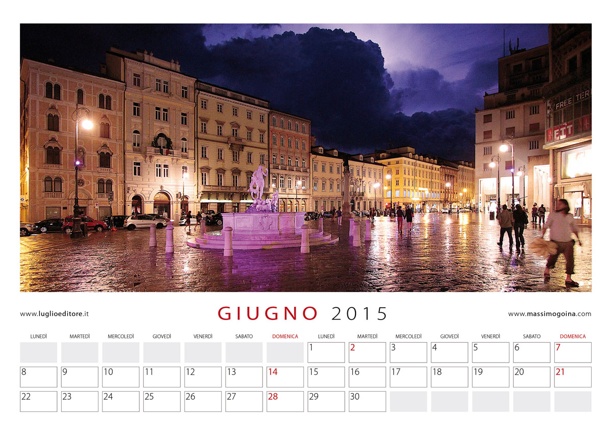 Calendario "Trieste. Orizzonti Emotivi". Foto di Massimo Goina, Edizioni Luglio, 2015