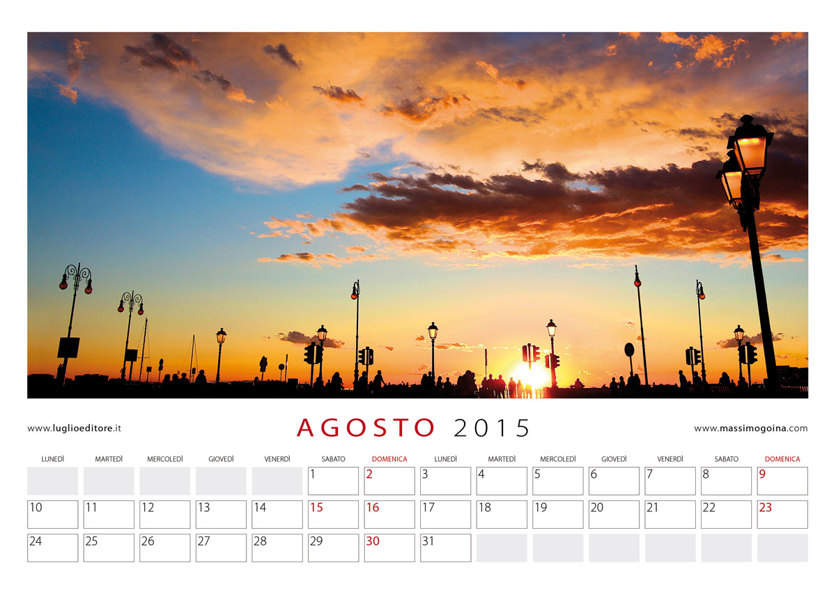 Calendario "Trieste. Orizzonti Emotivi". Foto di Massimo Goina, Edizioni Luglio, 2015