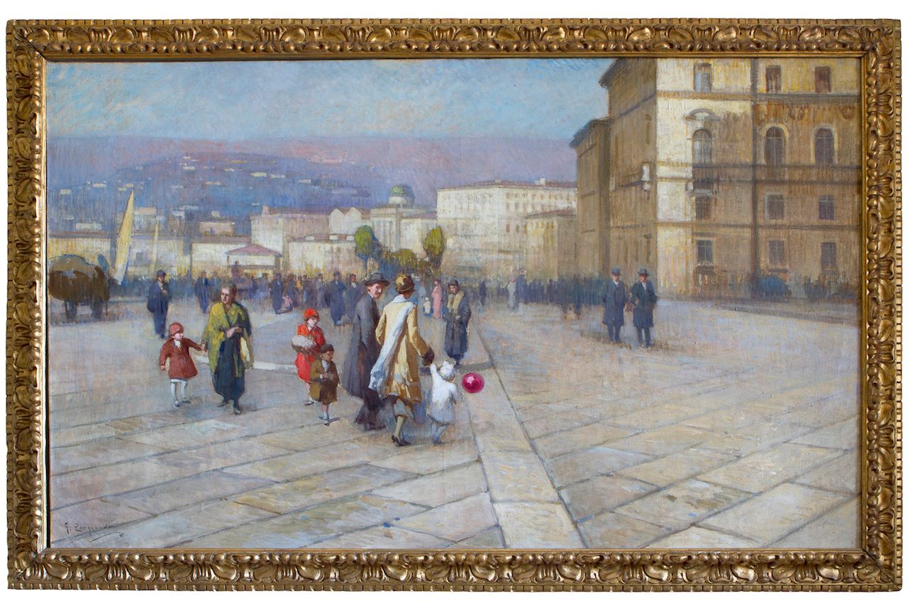 Giovanni Zangrando, La passeggiata sulle rive, foto Massimo Goina. Assicurazioni Generali, Trieste